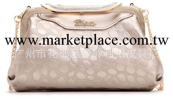 柏雅圖專櫃正品真皮女包 2013韓國新款鉆石夾子手拿晚宴鏈條包工廠,批發,進口,代購