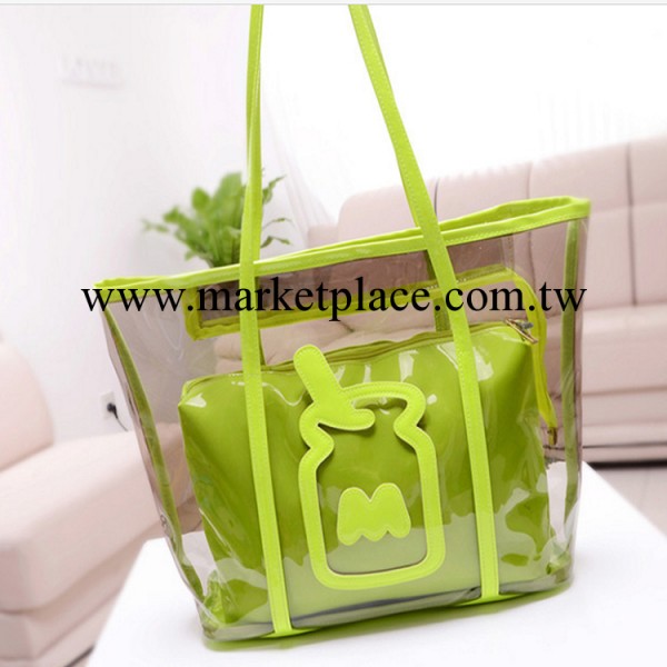 春夏必備女包 爆款透明水晶單肩包 獨立內膽手拿包 化妝包 潮工廠,批發,進口,代購