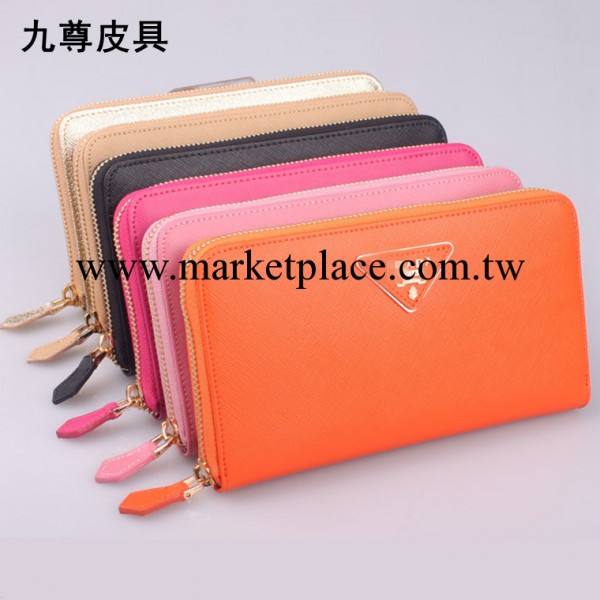 2013新款 全牛皮錢夾 頭層牛皮普拉真皮錢包 十字紋真皮P手拿包工廠,批發,進口,代購