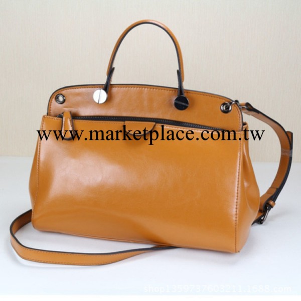 油臘牛皮雙面拉鏈手提單肩斜挎休閒時尚潮包 真皮女包批發工廠,批發,進口,代購