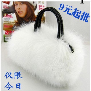 2013冬季爆款可愛淑女手提斜跨小毛毛包 仿兔毛圓筒包 女包包批發工廠,批發,進口,代購