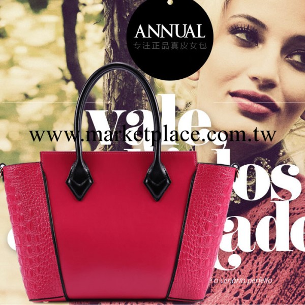 2013秋冬新款單肩手提真牛皮女包鱷魚紋真皮女包笑臉包廠傢直銷工廠,批發,進口,代購