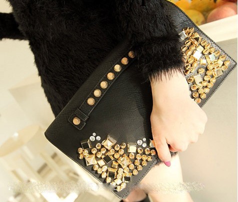 3月新款 鉚釘手拿單肩斜挎甜美淑女包包 時尚女包批發工廠,批發,進口,代購