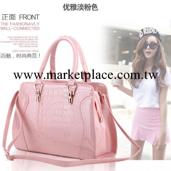 2013歐美女包百魅新款時尚亮皮潮包韓版鱷魚紋手提斜挎包女包批發工廠,批發,進口,代購