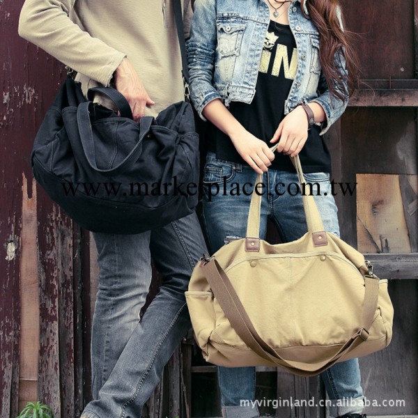 八荒地帆佈包單肩斜跨休閒大挎背 男包女包貿易出口包包工廠,批發,進口,代購
