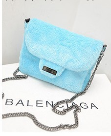 新款韓版女包秋冬款潮流女包時尚休閒單肩斜跨毛毛手拿鏈條包批發工廠,批發,進口,代購