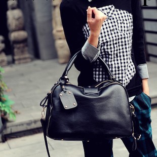 新款包袋黑色仿羊皮手提斜挎休閒包女包潮包女士包包工廠,批發,進口,代購