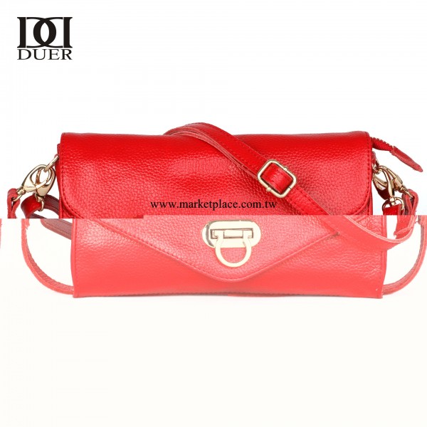 DUER 杜爾手拿包 韓版可斜挎女士翻蓋牛皮手包手拎包牛皮小挎包工廠,批發,進口,代購