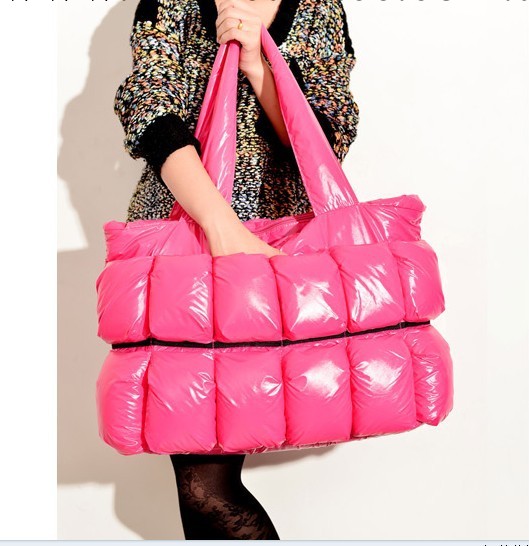 2013歐美時尚新款糖果色棉服女包 單肩手提女包工廠,批發,進口,代購