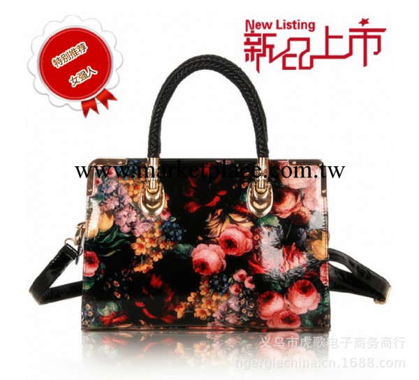 2013新款女包批發彩色花卉漆皮油畫花朵女包手提包單肩斜跨大挎包工廠,批發,進口,代購