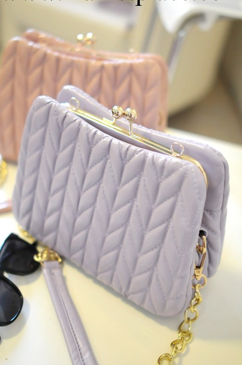 2013年新款歐美高端褶皺氣泡夾子包菱格女包斜跨手拿單肩包女潮包工廠,批發,進口,代購