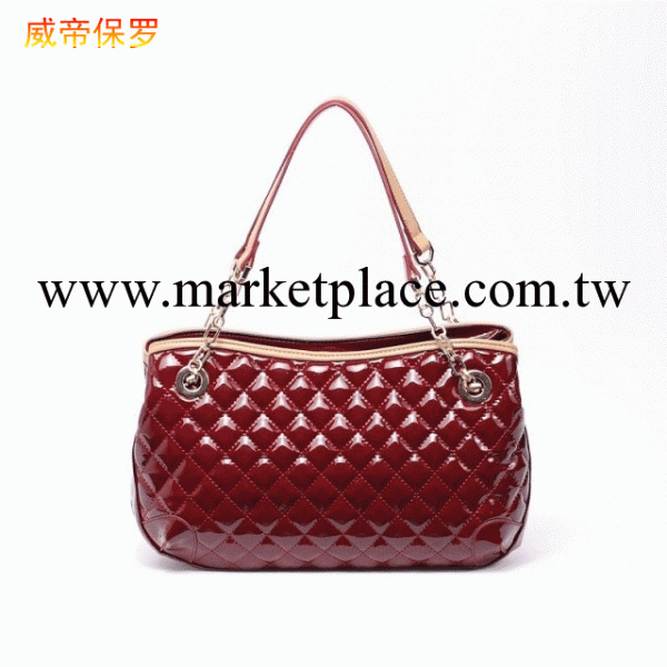 歐美品牌女包漆皮菱格手提單肩新娘潮包工廠,批發,進口,代購