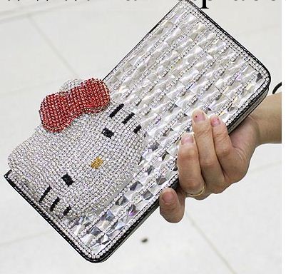 K503 2013新款KITTY貓鑲鉆女士水晶鑲鉆錢包 女包手機包手包錢夾工廠,批發,進口,代購