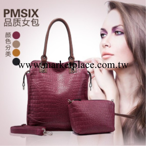 2013秋冬 新款OL通勤手提單肩包 鱷魚紋歐美女包 歐美單肩包工廠,批發,進口,代購