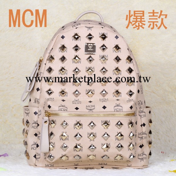 MCM韓國淘寶13熱賣品牌雙肩包STARK男包旅遊背包女包鉚釘書包中號批發・進口・工廠・代買・代購