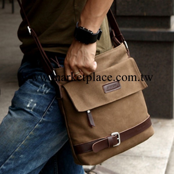 2013韓版時尚潮流最新款牛皮復古風時尚休閒包單肩斜挎帆佈包包工廠,批發,進口,代購