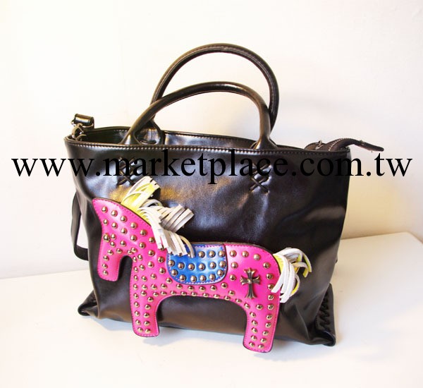 新款小馬鉚釘金屬克羅heart手提包pu單間包斜挎包包潮工廠,批發,進口,代購
