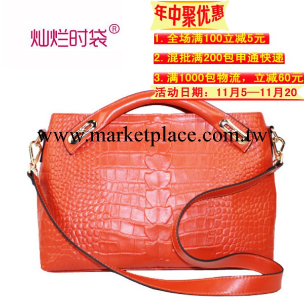 廣州13新款歐美商務鱷魚紋女式手提包 真皮牛皮單肩斜跨外貿女包工廠,批發,進口,代購