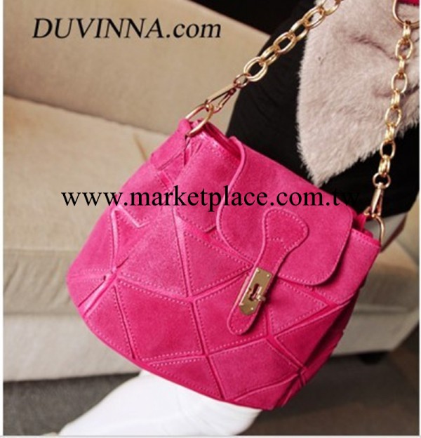 素shop單肩包 女 韓版 潮精美小包手提包斜跨包拼接磨砂皮水桶包工廠,批發,進口,代購