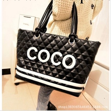 潮女包包2013秋冬新款COCO太空棉服包通勤歐美時尚亮面手提單肩包工廠,批發,進口,代購
