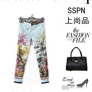 F548歐美風女式印花休閒長褲工廠,批發,進口,代購