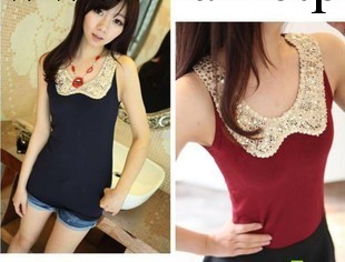 2013熱銷爆款新款韓版女式B222娃娃領百搭珠片打底衫小背心吊帶工廠,批發,進口,代購