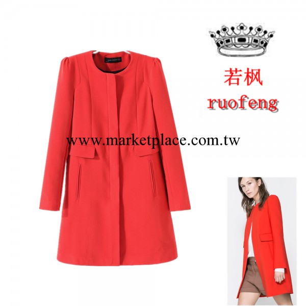 RF-LF-P74 2013秋冬新款 Z傢歐美聳肩女式修身款風衣大衣工廠,批發,進口,代購