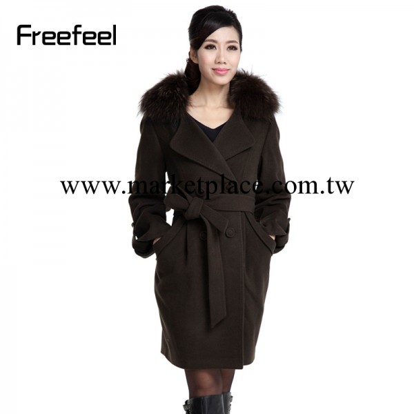 Freefeel正品 新款女式羊絨大衣 中長款休閒大衣風衣批發一件代發批發・進口・工廠・代買・代購