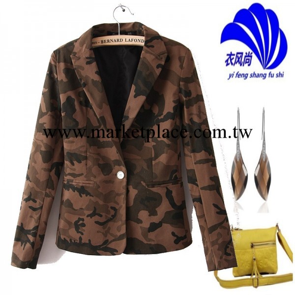 24  2013新品 外貿同款翻領迷彩修身長袖女士小西裝小外套工廠,批發,進口,代購