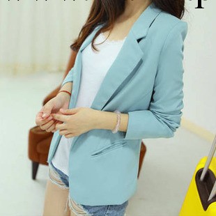 2013秋裝新款女裝通勤韓版無扣西服修身小西裝外套工廠,批發,進口,代購