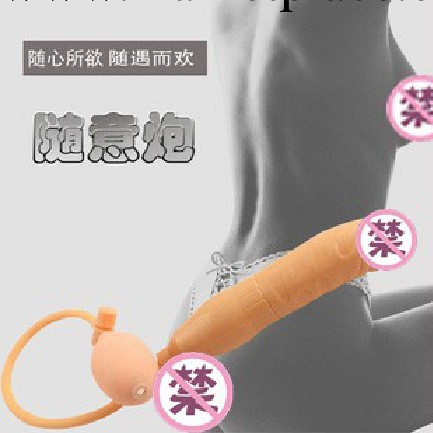 充氣仿真陽具 吸附充氣膨脹肉色打氣後庭肛塞 女用自慰器具工廠,批發,進口,代購