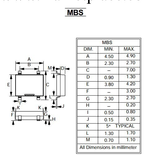 肖特基整流橋MB14S(1A40V)批發・進口・工廠・代買・代購