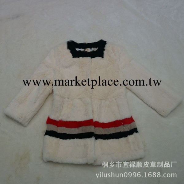 海寧皮草外套兔毛皮草拼接中長款韓版修身圓領九分袖新款2013冬裝工廠,批發,進口,代購