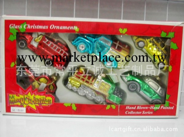 供應精美聖誕玻璃彩繪車輛吊飾禮品盒工藝禮品工廠,批發,進口,代購