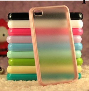 iphone手機殼 蘋果4/4s 糖果色TPU+PC 磨砂 配件 保護套 外殼工廠,批發,進口,代購