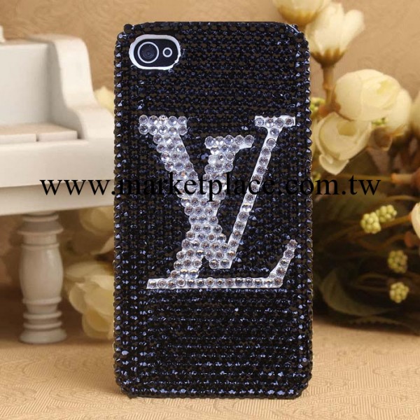 蘋果水鉆手機殼 iphone4S/5鑲鉆手機殼 LV滿鉆手機套 一件代發工廠,批發,進口,代購