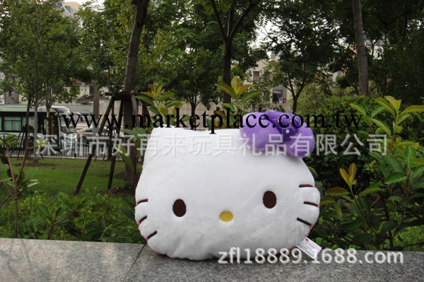 Hello kitty凱蒂貓正版公仔毛絨娃娃 貓頭抱枕 靠墊填充毛絨玩具工廠,批發,進口,代購