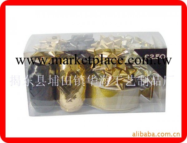 Curling egg & Star bow 金色彩帶星星花 聖誕禮品包裝材料工廠,批發,進口,代購