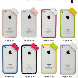 蘋果4可愛蝴蝶結 iphone4 4s hello kitty 邊框 手機殼 手機套工廠,批發,進口,代購