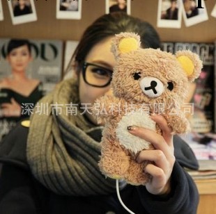 iphone4毛絨公仔手機套 iphone4s毛絨手機套 iphone5棕熊保護套工廠,批發,進口,代購