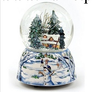聖誕情人節禮品 下雪屋聖誕雪花水晶球音樂盒批發・進口・工廠・代買・代購