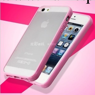蘋果IPhone4/4S/5/5S5c手機殼手機套矽膠保護套透明背殼+邊框工廠,批發,進口,代購