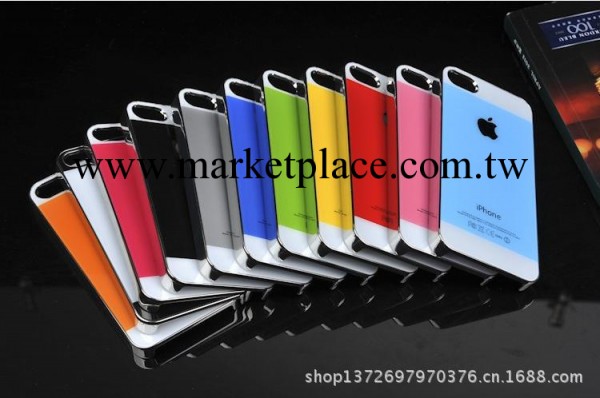亞克力 撞色 蘋果iphone4s手機殼 iPhone5代防刮玻璃鏡面保護殼工廠,批發,進口,代購