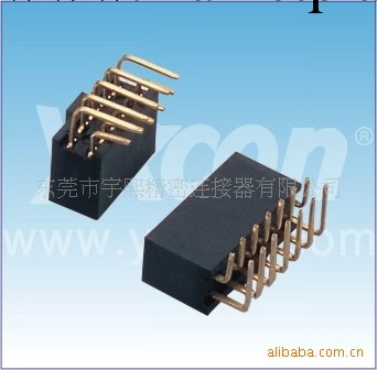 2.54mm排母母座 雙排 90度 Y端 帶防呆凸點工廠,批發,進口,代購