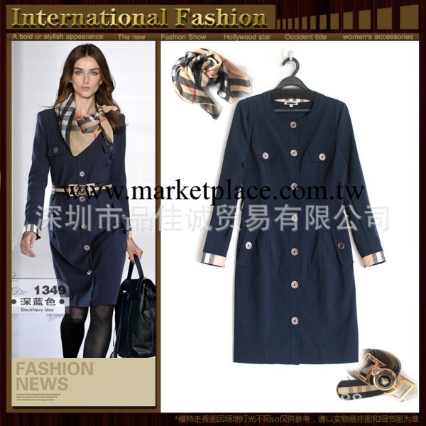 【秋冬】歐洲站批發職業女裝打底長袖連衣裙高端定制外貿原單剪標工廠,批發,進口,代購