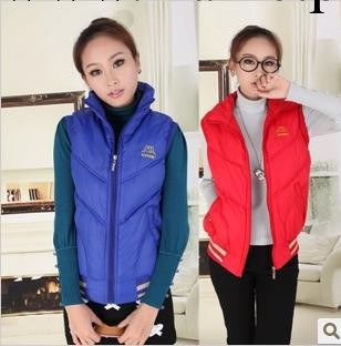 新款韓版女裝繡花修身羽絨棉馬甲 棉服工廠,批發,進口,代購