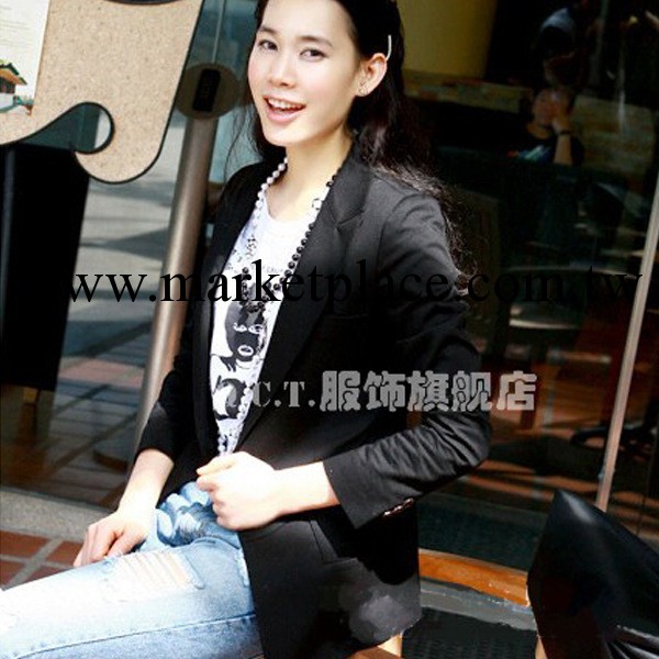 秋冬季新款韓版一粒扣修身女式小西裝外套 韓國女裝代理加盟9145#工廠,批發,進口,代購