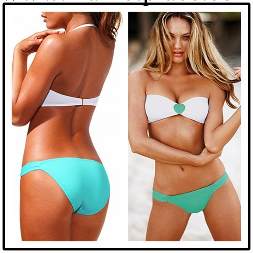 歐美泳衣維多利亞的秘密水晶鉆石遊泳衣 比基尼心形水晶扣泳裝 泳工廠,批發,進口,代購