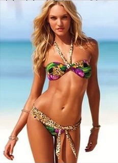 預售泳衣批發維多利亞的秘密比基尼泳衣性感大小胸聚攏豹紋印花工廠,批發,進口,代購