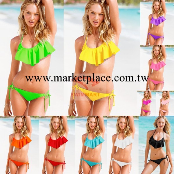 維多利亞的秘密比基尼 2014新款時尚荷葉邊swimwear泳衣現貨泳裝工廠,批發,進口,代購